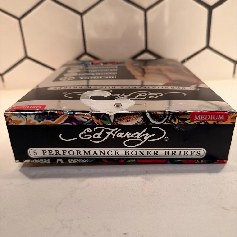 Ed Hardy NEW 5 Pack Performance Boxer‎ Briefs Skulls Dragon MED 32-34